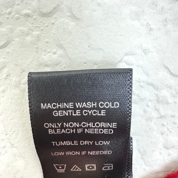 Ali Miles Womens Tunic Top Blouse Size L Lagenlook Artsy Flowy Roll Tab Red - Picture 6 of 7